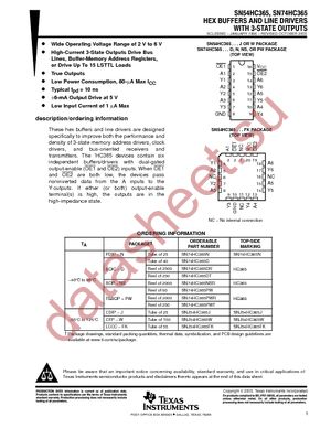 SN74HC365DE4 datasheet  